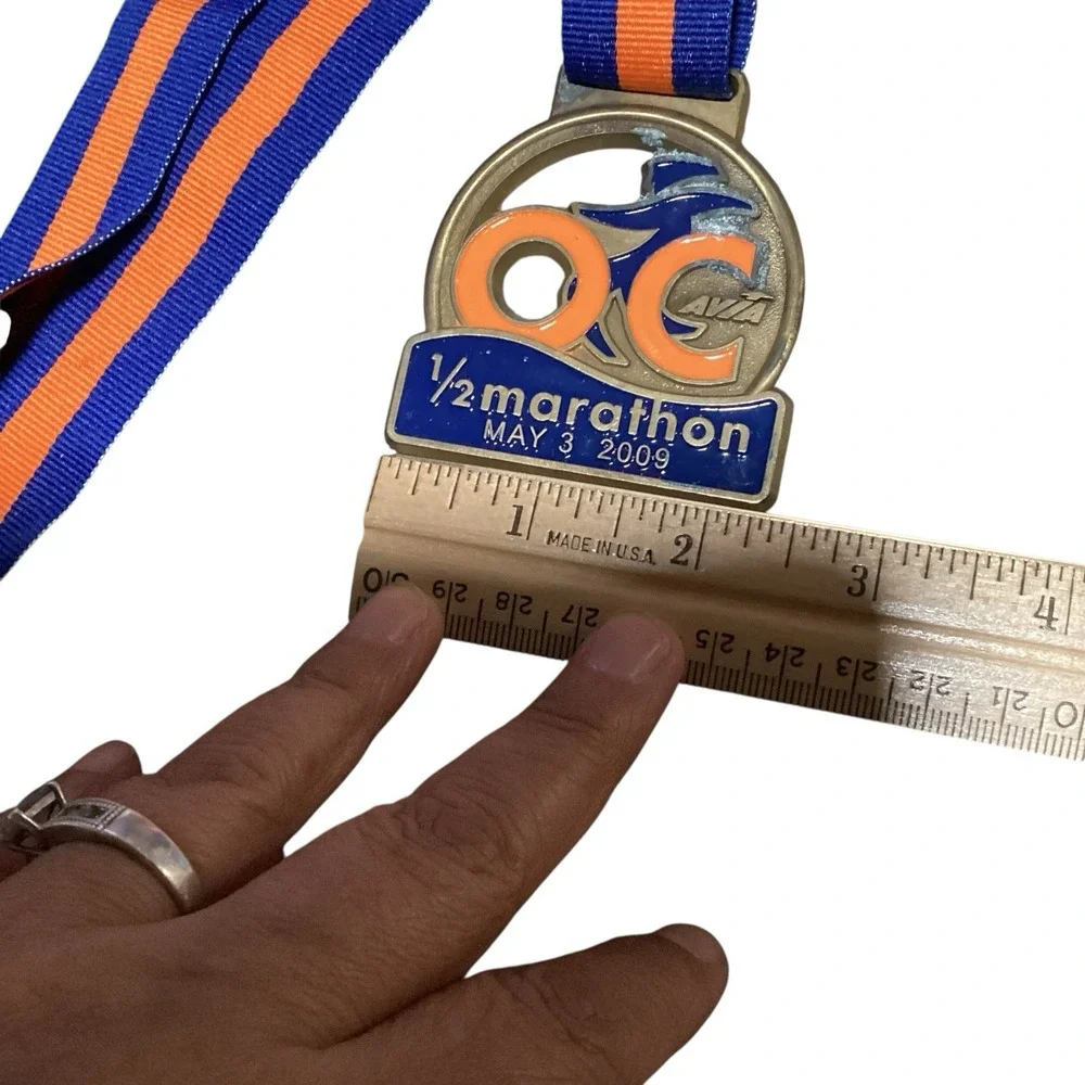 The OC Half Marathon Running Race Medal & Lanyard Orange County CA 2009 & 2012